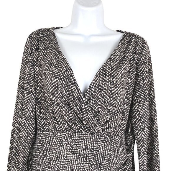Lauren Ralph Lauren Dress V-Neck Crossover Printed Stretch Women's Size 14 - Picture 3 of 8